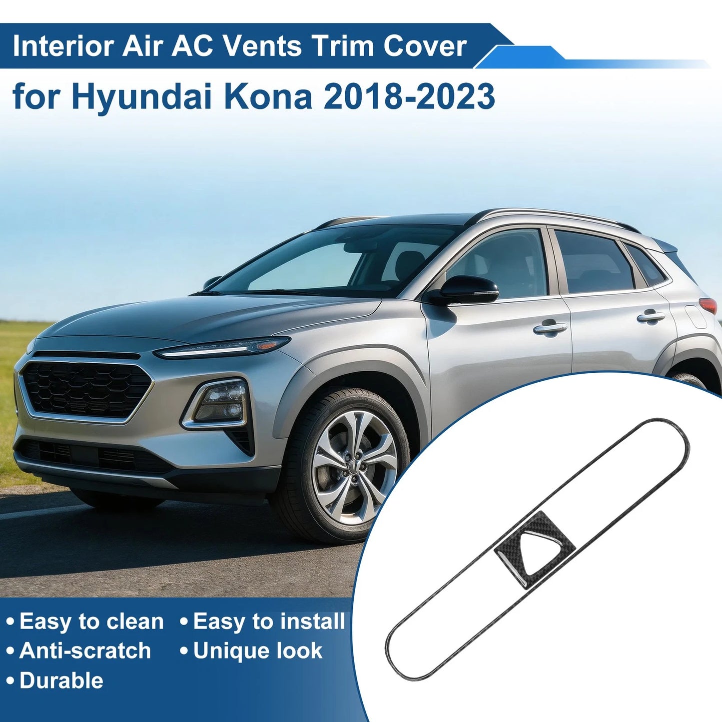 Set of 1 Air Condition Outlet Vent Trim Cover Frame for Hyundai Kona (2018–2023)