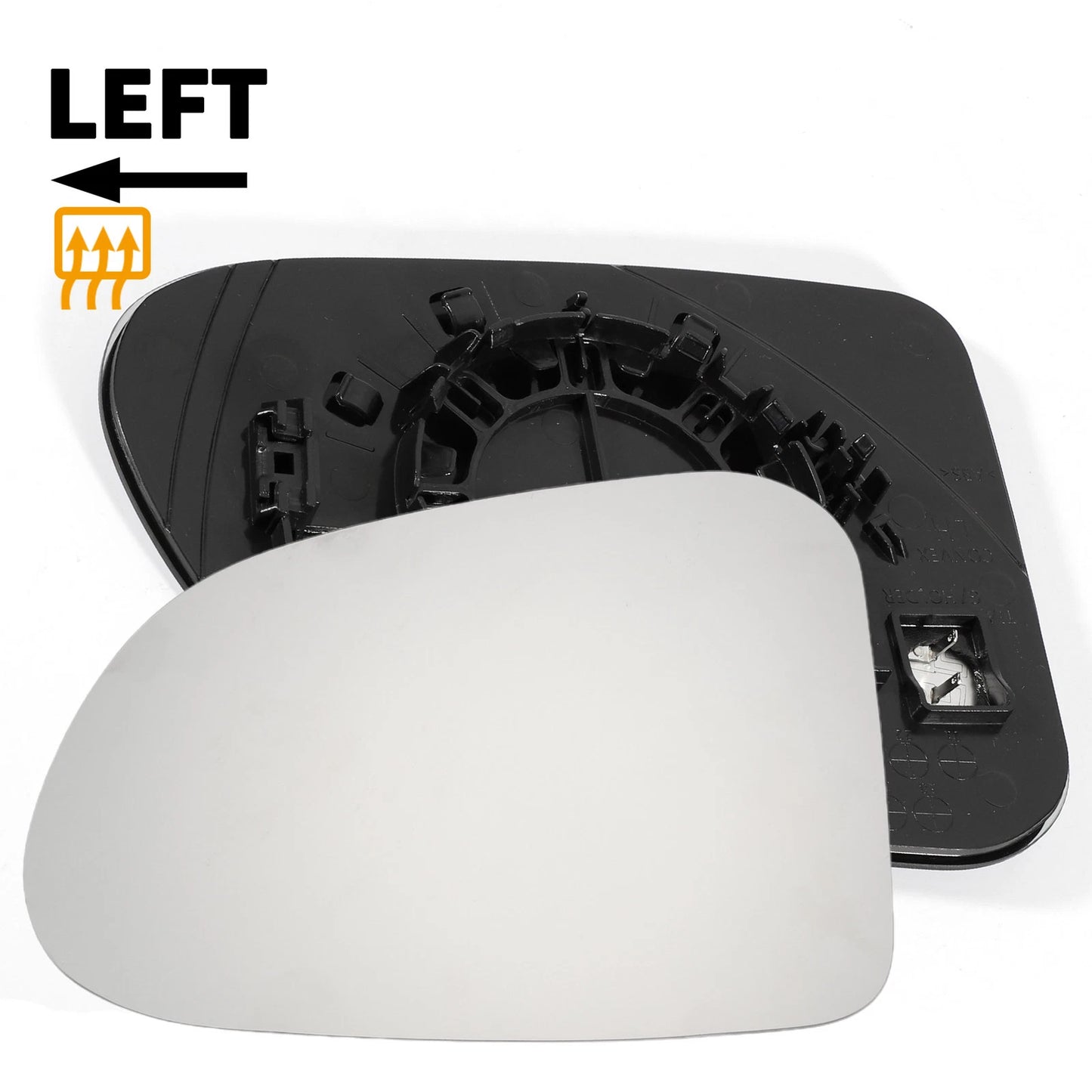 Left Side Heated White Mirror Glass for Hyundai Santa Fe (2019–2022)