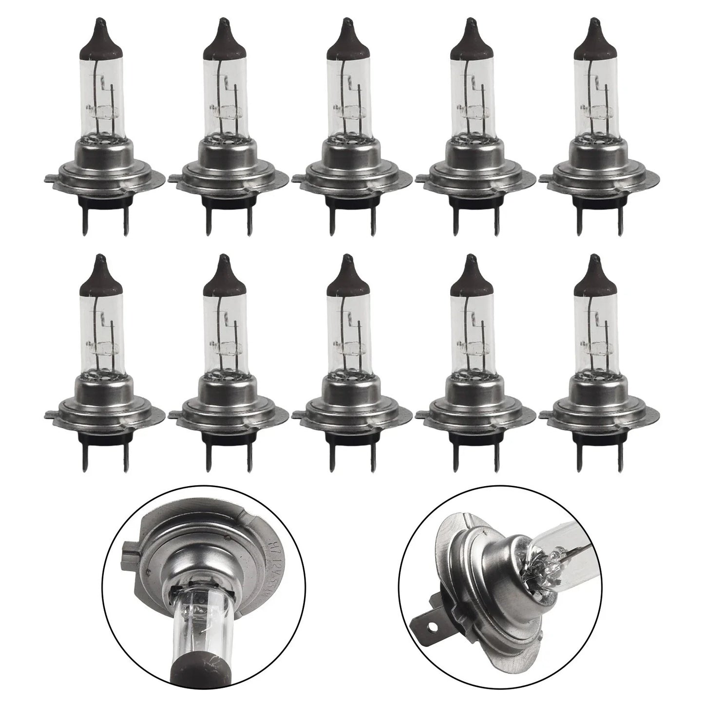 H7 Bulbs 10pcs 12V 55W Halogen Car Headlights Easy to Use
