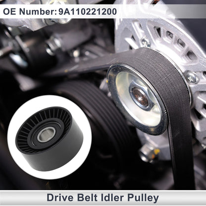 Drive Belt Idler Pulley for Porsche 911 (2009–2015) No. 9A110221200 Black
