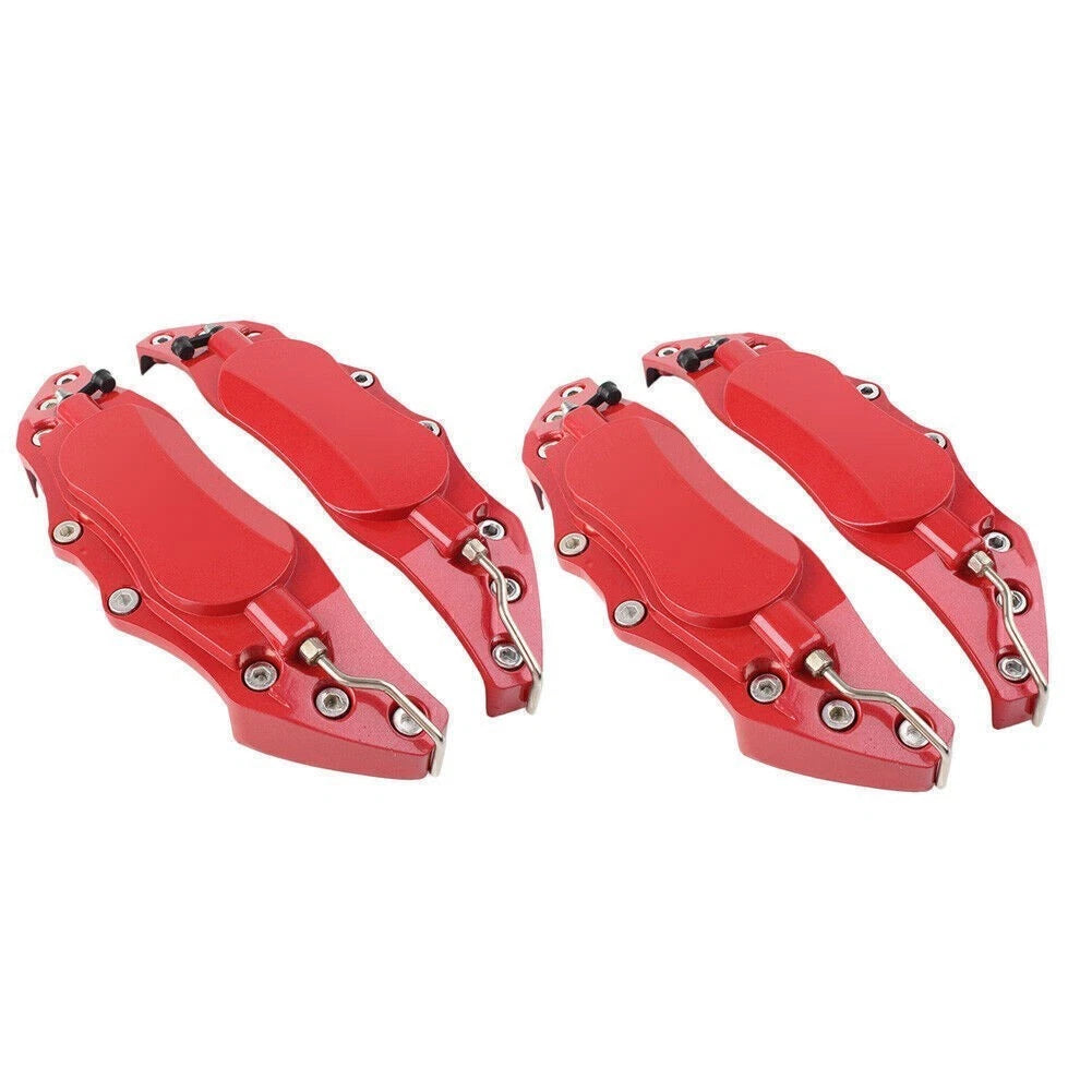 Set of 4 Metal 3D Brake Caliper Covers for Universal Fit (10.5") - Red