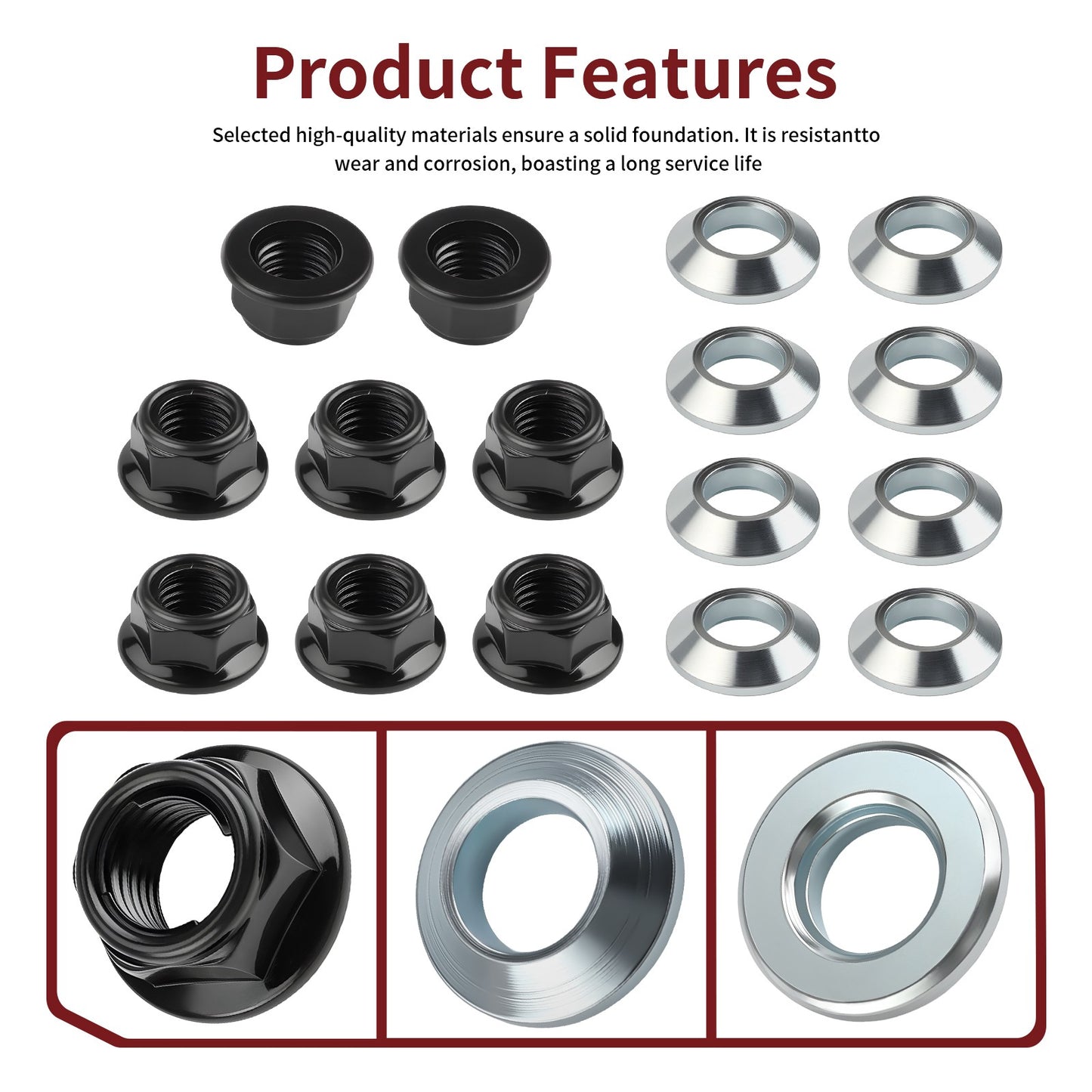 16pcs Lug Nuts for Honda TRX400EX TRX400X TRX450R TRX450ER TRX700XX (2000–2014)
