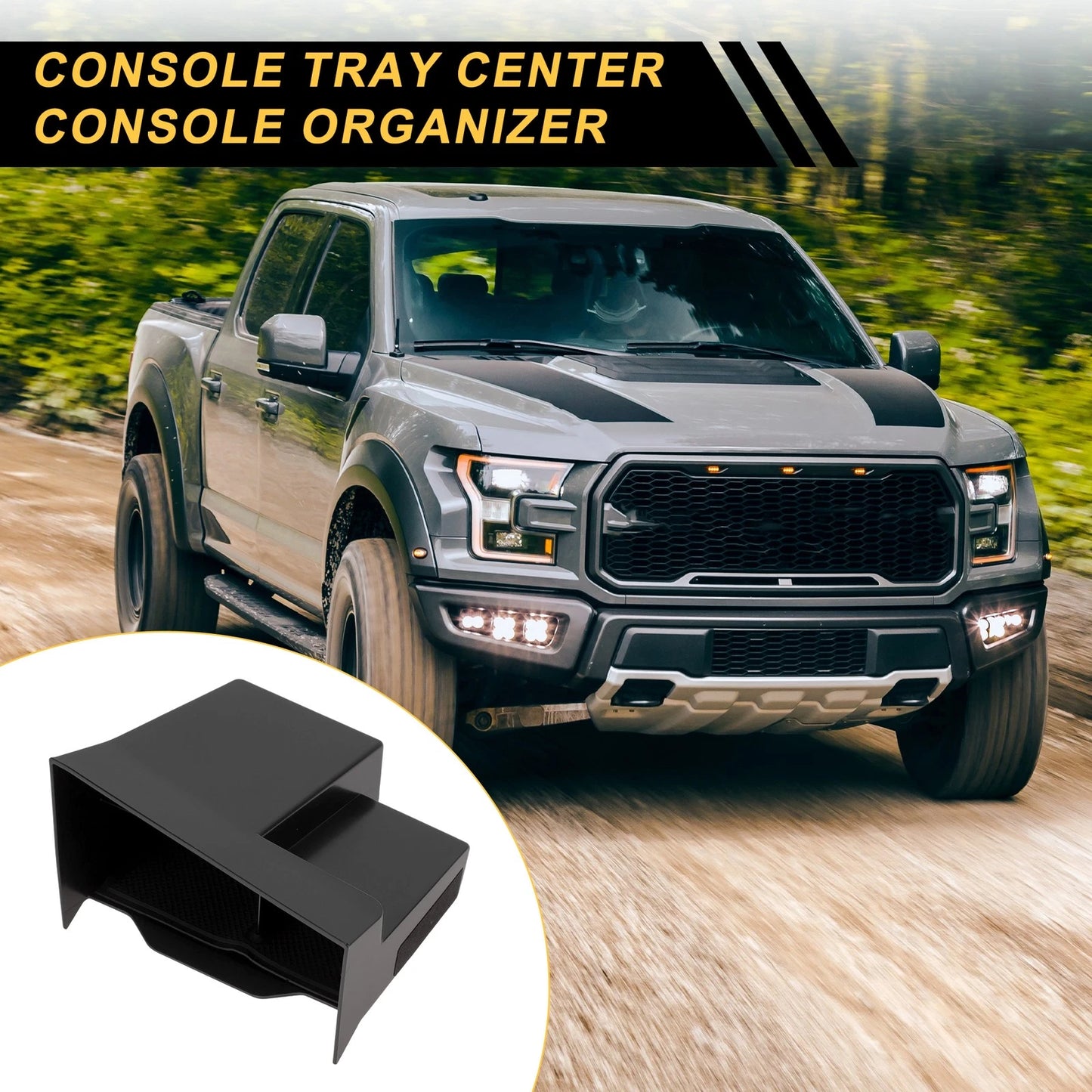 Center Console Armrest Organizer Tray for VW T-ROC (2018–2024) Plastic Black