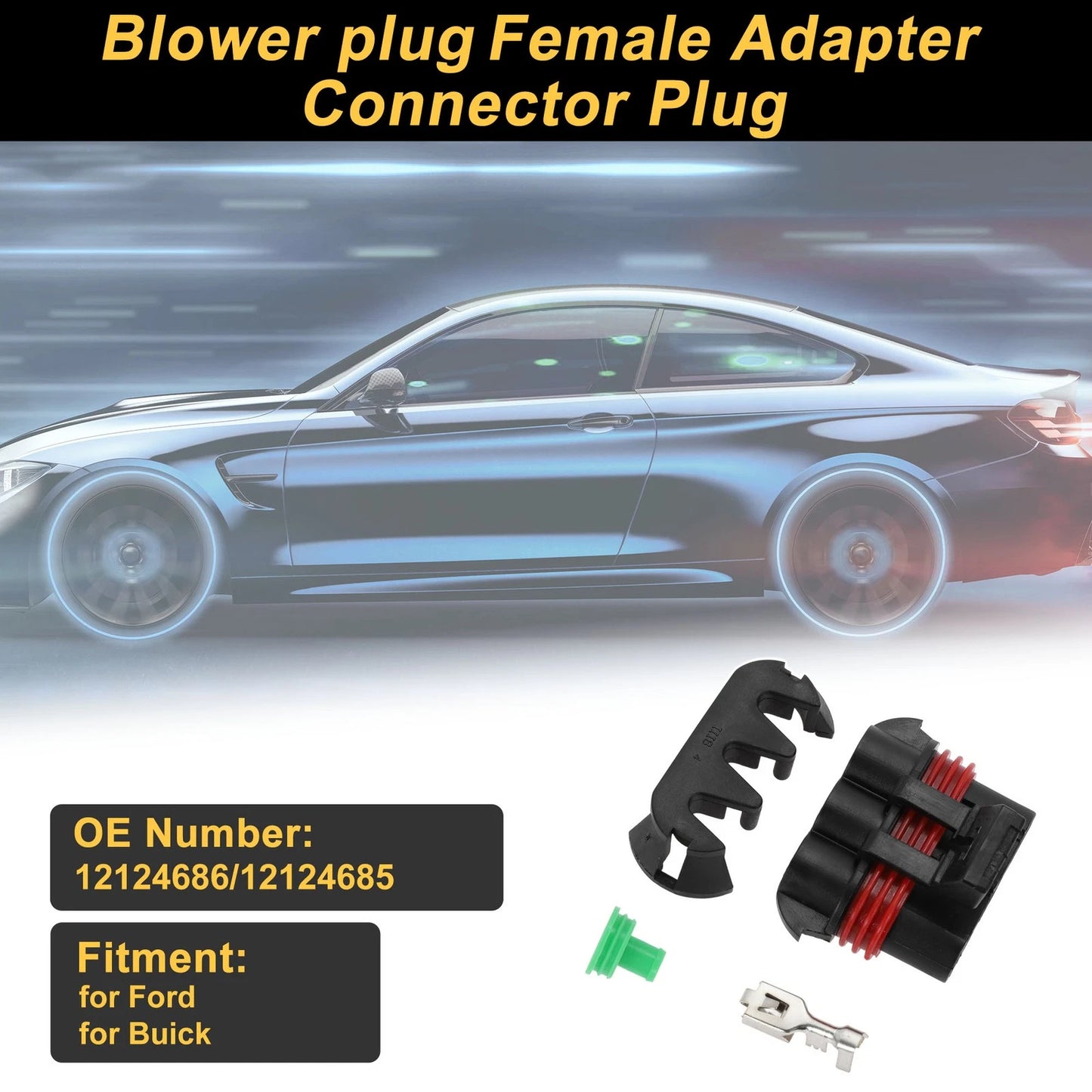Set of 3 Pins Connector Plug for Ford Buick (No. 12124686)