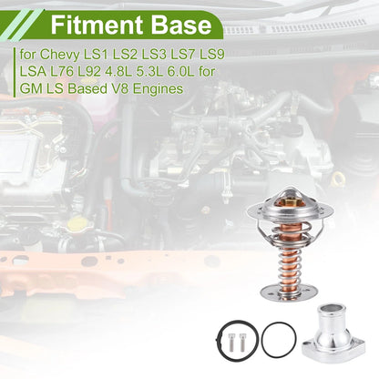 Straight Water Neck Housing Thermostat Kit for Chevy GM LS V8 4.8 5.3 6.0L