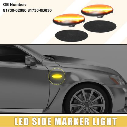 Pair Front LED Side Marker Light 81730-02 for Toyota Yaris (2010–2020)