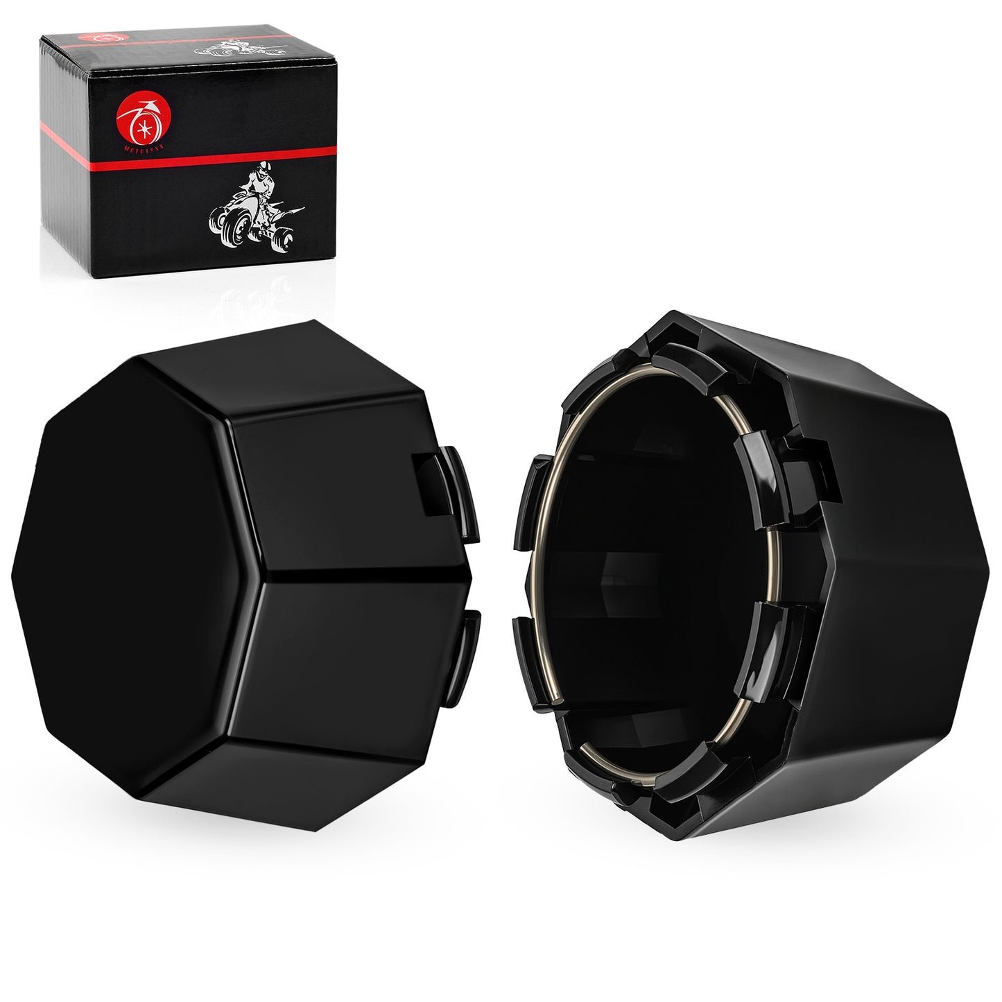 2X Black Hub Covers for Polaris Sportsman 570 (2020–2024)