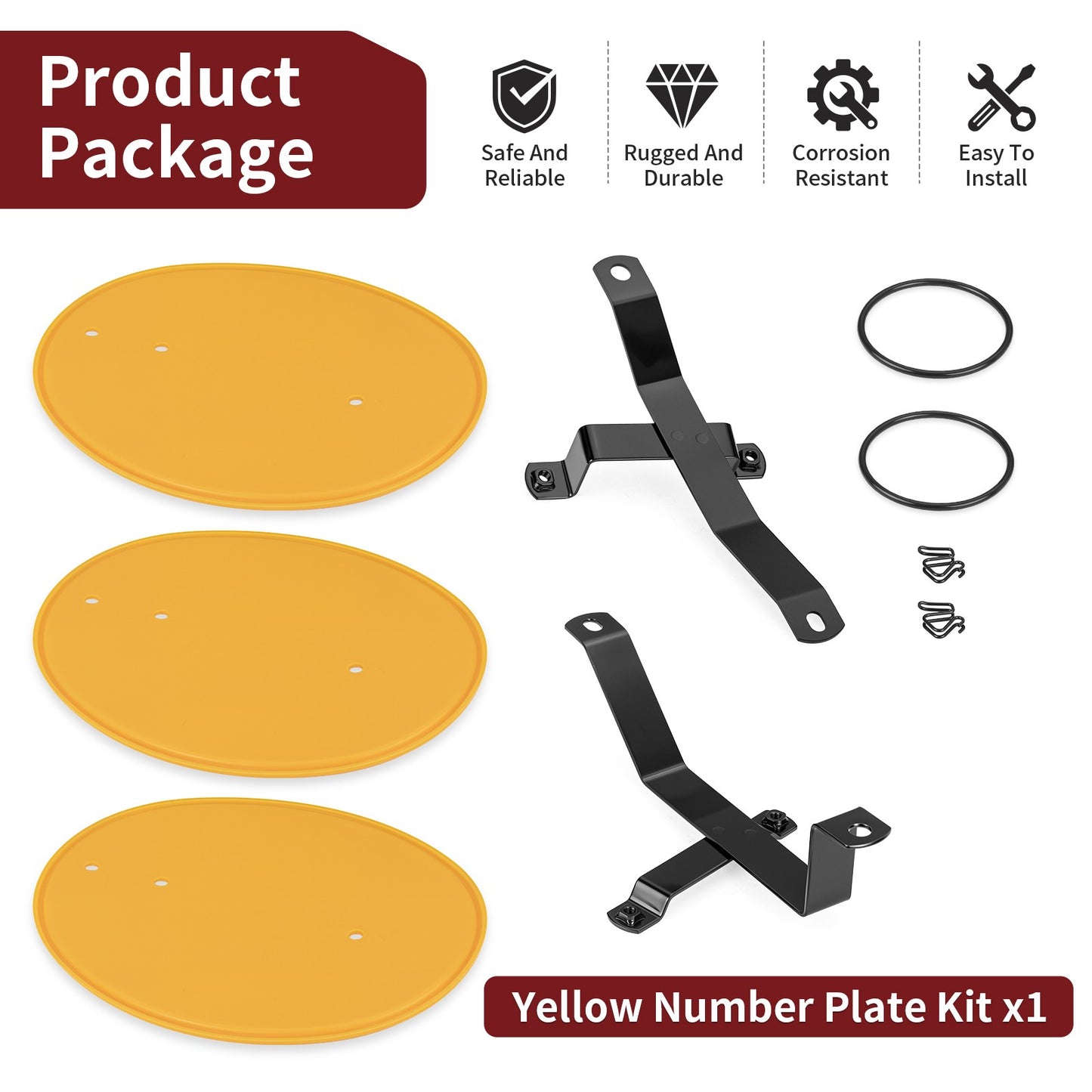 Yellow Number Plate Kit for Honda Z50R (1979–1987)