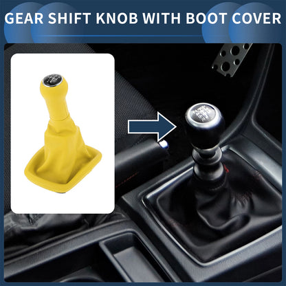 5 Speed Manual Gear Shifter Knob with Cover for VW Bora (1999–2005) Yellow