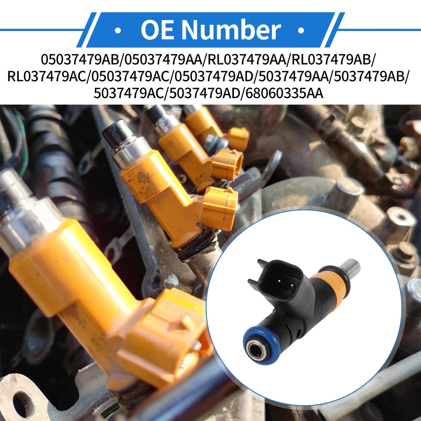 1 Pc Fuel Injector No. 05037479AB/05037479AA for Dodge Challenger (2009–2016)