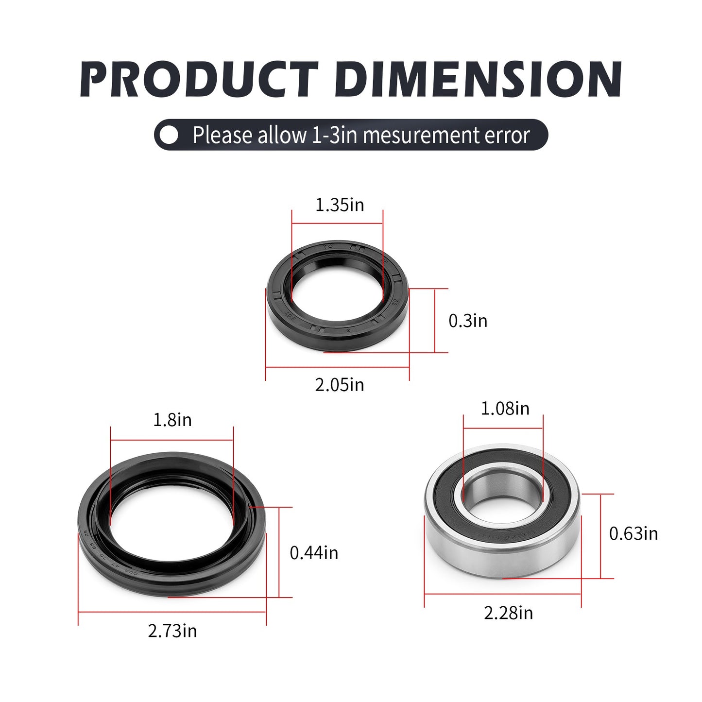 Rear Brake Drum Bearing and Seal Kit for Yamaha Grizzly 350 (2007–2014)