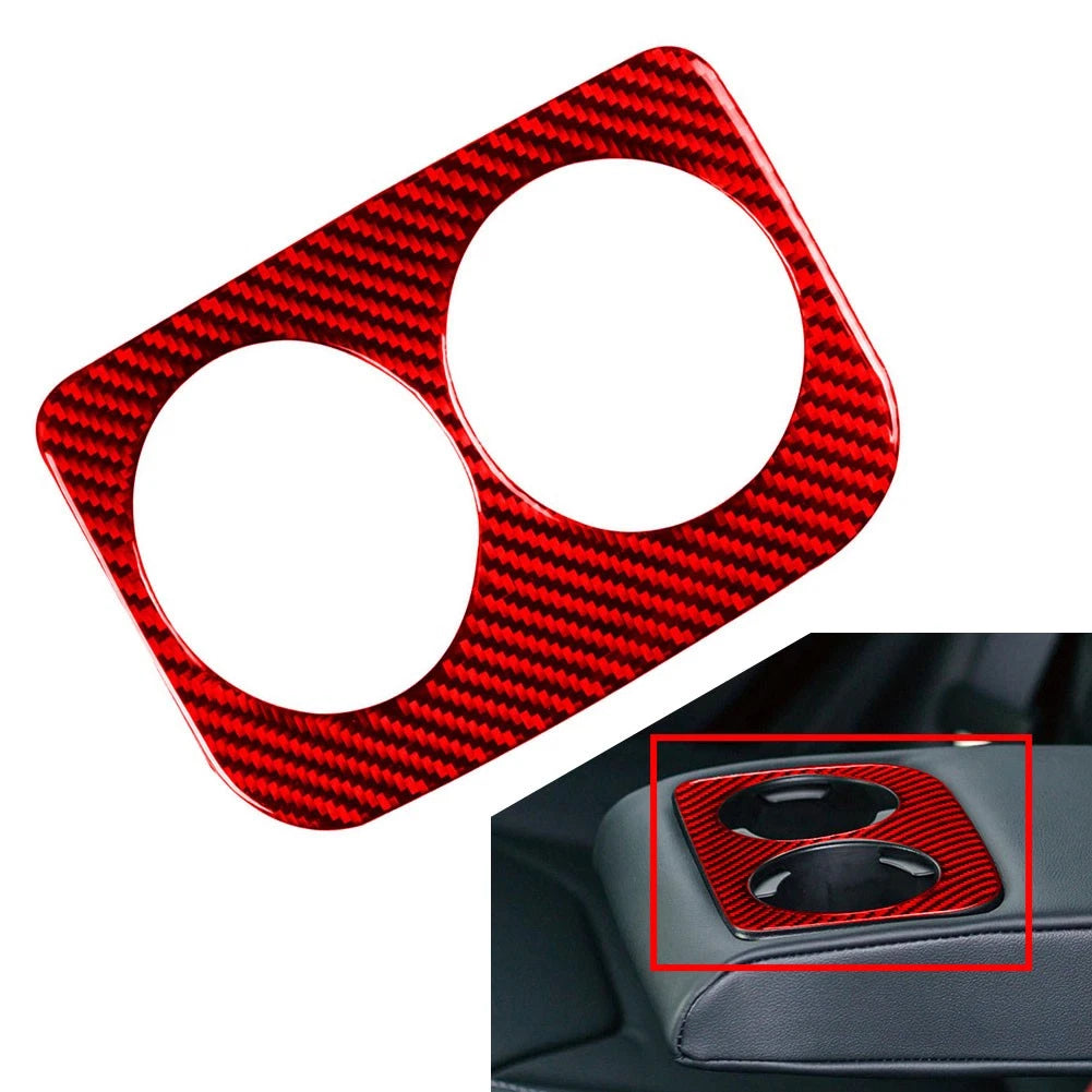 Red Rear Water Cup Holder Panel Cover Trim for Subaru WRX STI (2015–2021)