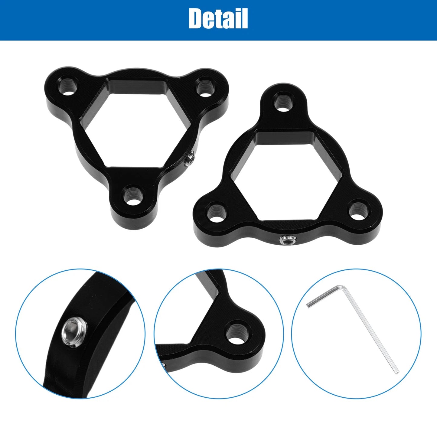 2X Fork Preload Adjusters for Racing Motorcycle (Aluminum Alloy, Black)