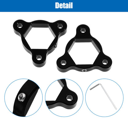 2X Fork Preload Adjusters for Racing Motorcycle (Aluminum Alloy, Black)
