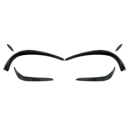 6 x Front Bumper Lip Spoiler Fins for Mercedes Benz C-Class W205 (2015-2018)