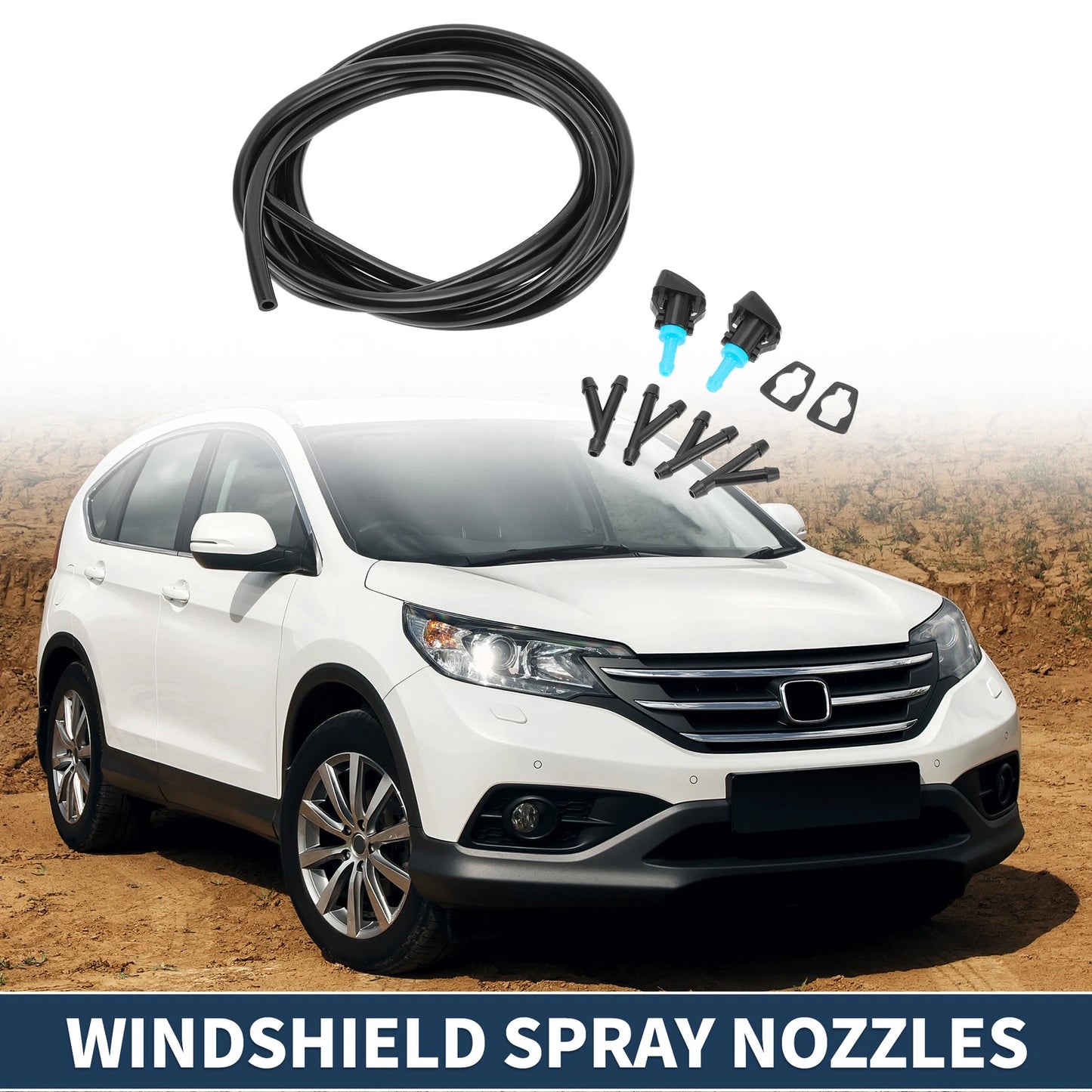 Set of 2 Front Windshield Washer Nozzles No. 86636FG051 for Subaru Impreza