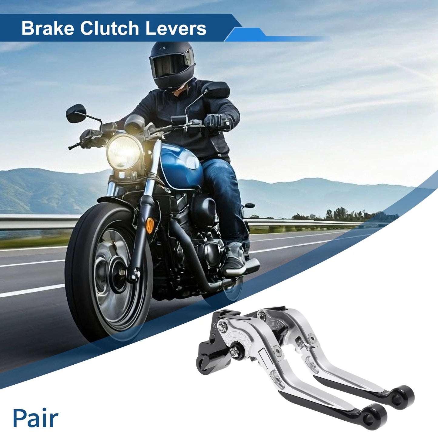 Short Long Brake Clutch Levers for Kawasaki Versys 650 (2015–2023) Silver Black