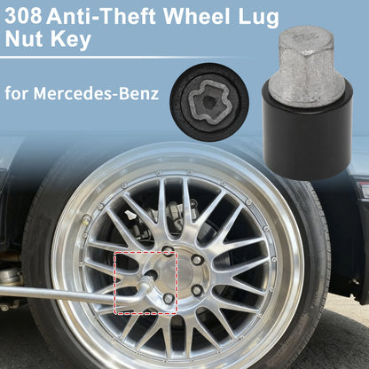 Wheel Lock Lug Nut for Mercedes-Benz (Locking Nut Key Socket Removal Tool)