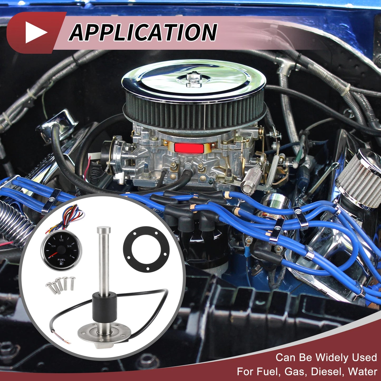 Fuel Sending Unit and Gauge Kit 0-190ohm 150mm for Boat Car Truck