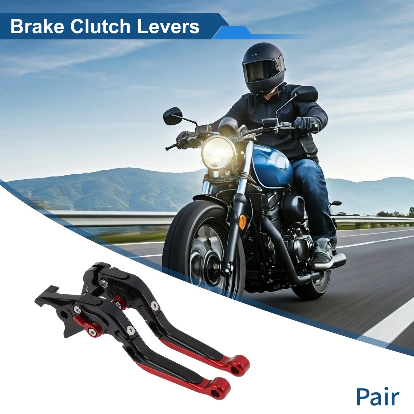 Adjustable Brake Clutch Levers for Honda CBR650R (2014–2022) Black Red