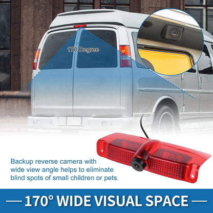 Brake Light Rear Camera for Chevy Express, GMC Savana 1500 2500 3500 (2003–2019)