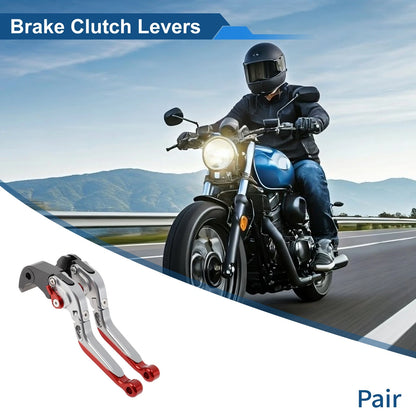 Brake Clutch Levers for Suzuki GSXR600 (2006–2025) Titanium Red End 1 Pair