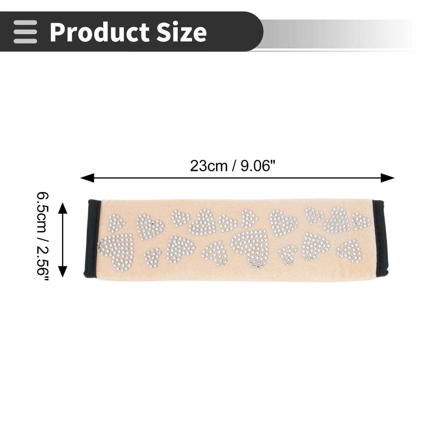 2X Beige Seat Belt Cover Pad for Universal Fit (23cm)