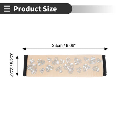 2X Beige Seat Belt Cover Pad for Universal Fit (23cm)