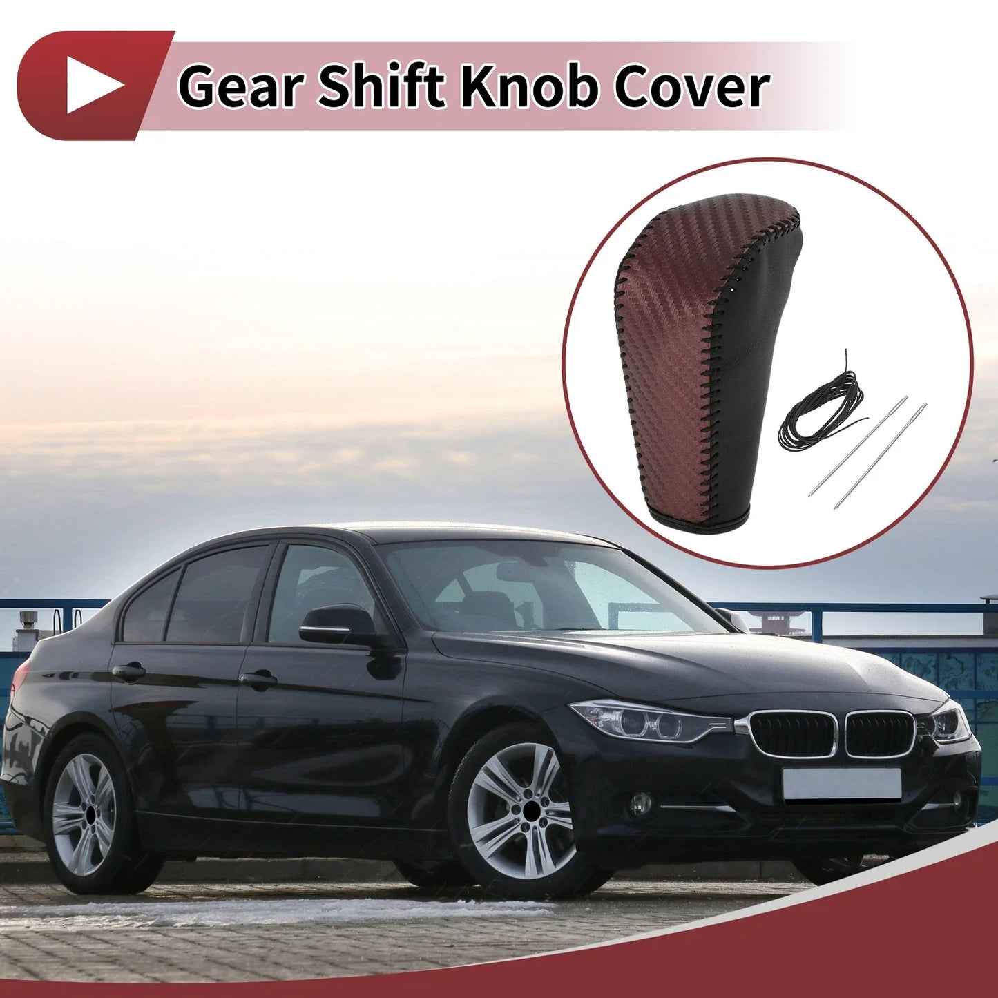 Gear Shift Knob Cover Brown for BMW 3 Series E90 (2004-2012)