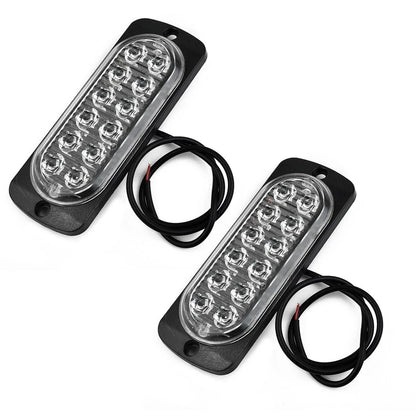 2 x Rear Red Fog 12Led Lamp Lights 12V To 24V for Truck Car/Van/Bus/Cab