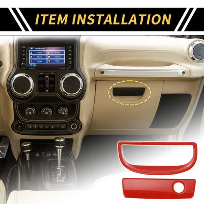 Glove Box Handle Switch Cover Trim for Jeep Wrangler JK (2007–2017) Red