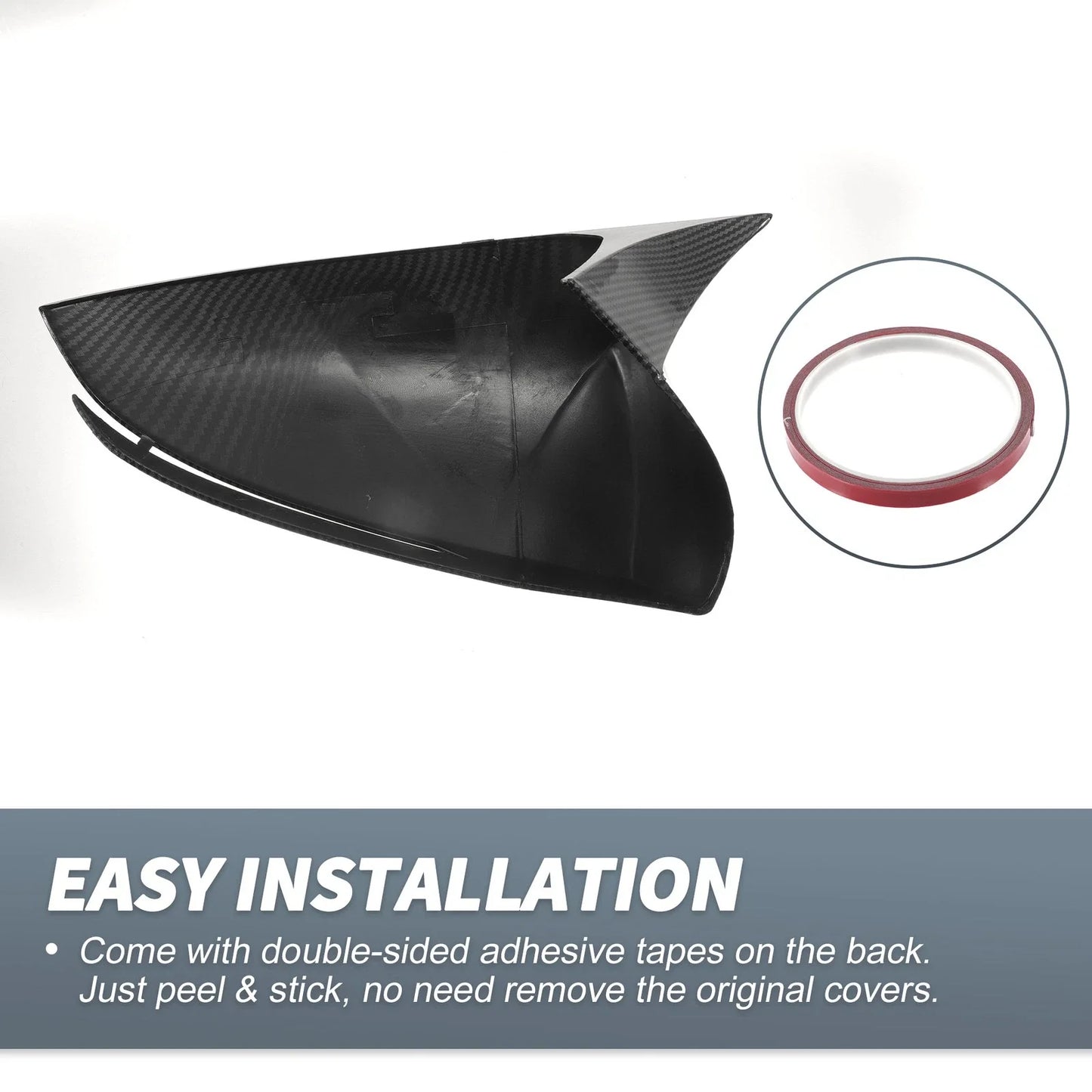 Rearview Mirror Cover Overlay Black Carbon Fiber for Hyundai Tucson (2022-2024)
