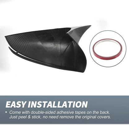 Rearview Mirror Cover Overlay Black Carbon Fiber for Hyundai Tucson (2022-2024)