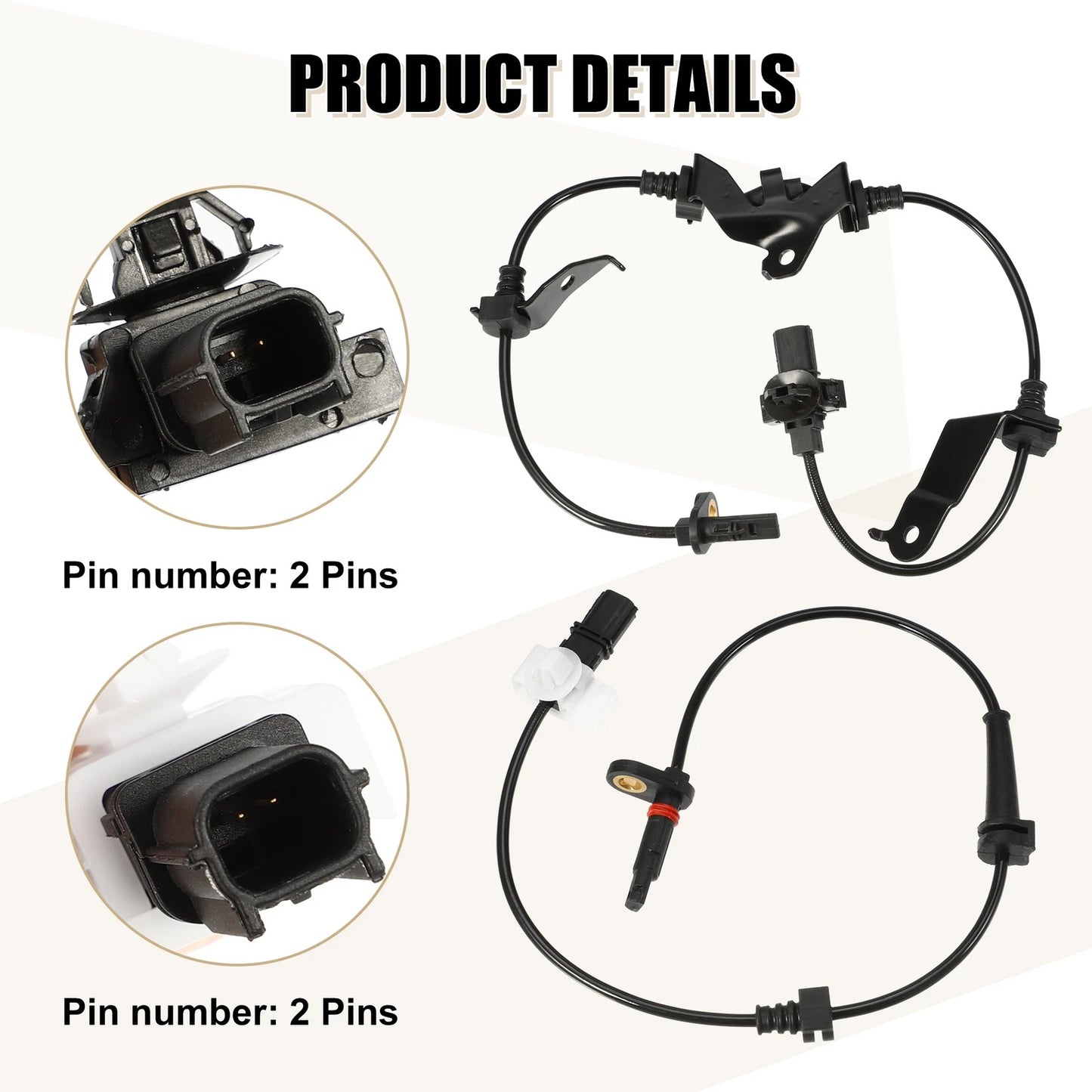 Set of 4 ABS Wheel Speed Sensors for Honda Crosstour (2010–2015)