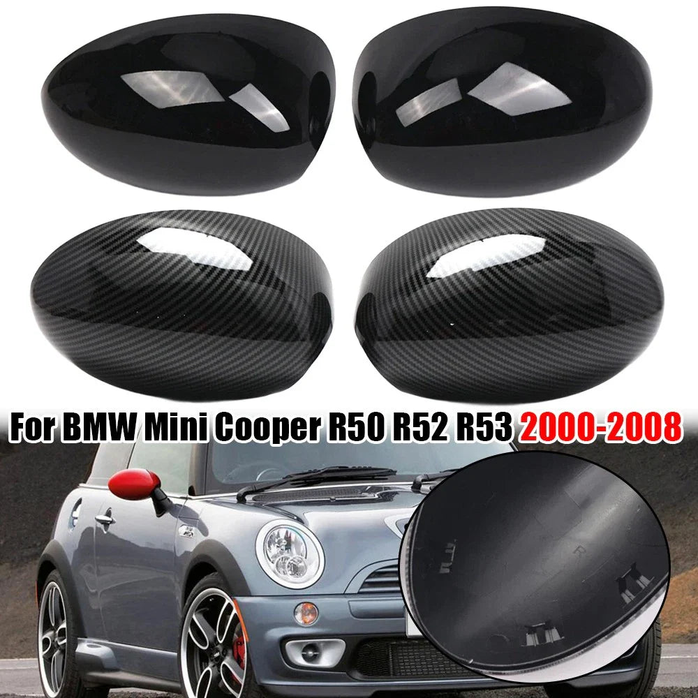 Clip-on Mirror Cover Caps for BMW Mini Cooper (2001–2008)