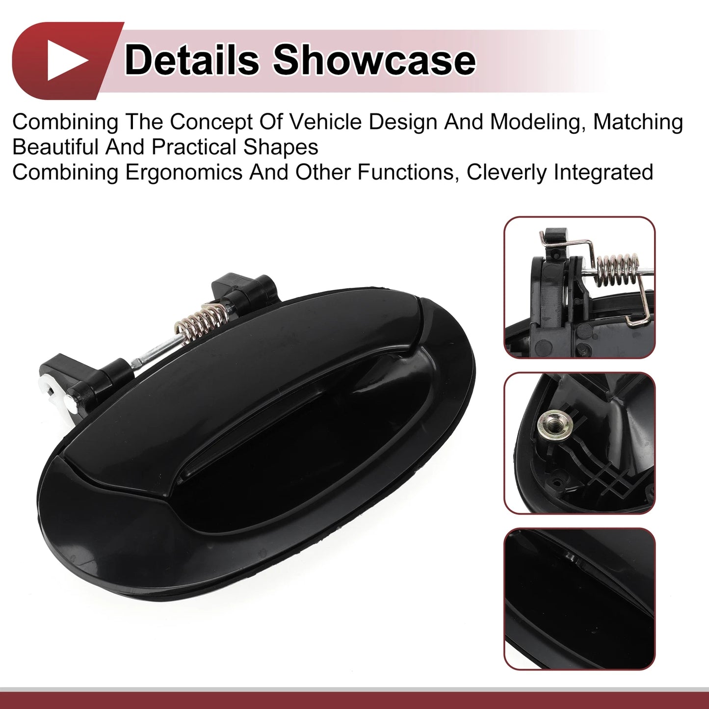 Car Exterior Door Handle for Hyundai Elantra (Rear Right, 8366029001, Black)