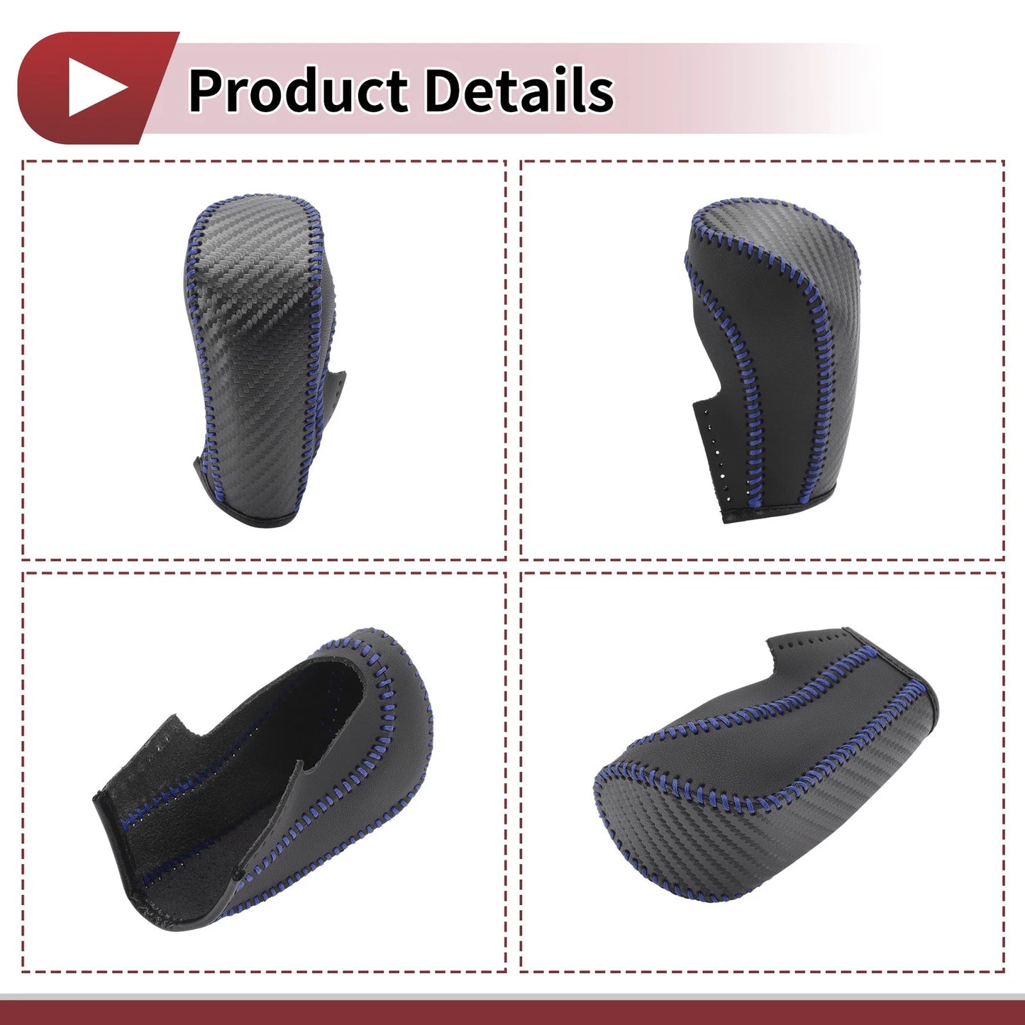1Pc Gear Shift Knob Cover for Ford Fiesta (2009–2012) Blue Faux Leather