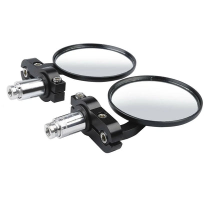 7/8" Black Handlebar & End Mirrors for Cafe Racer Bobber Chopper Dyna