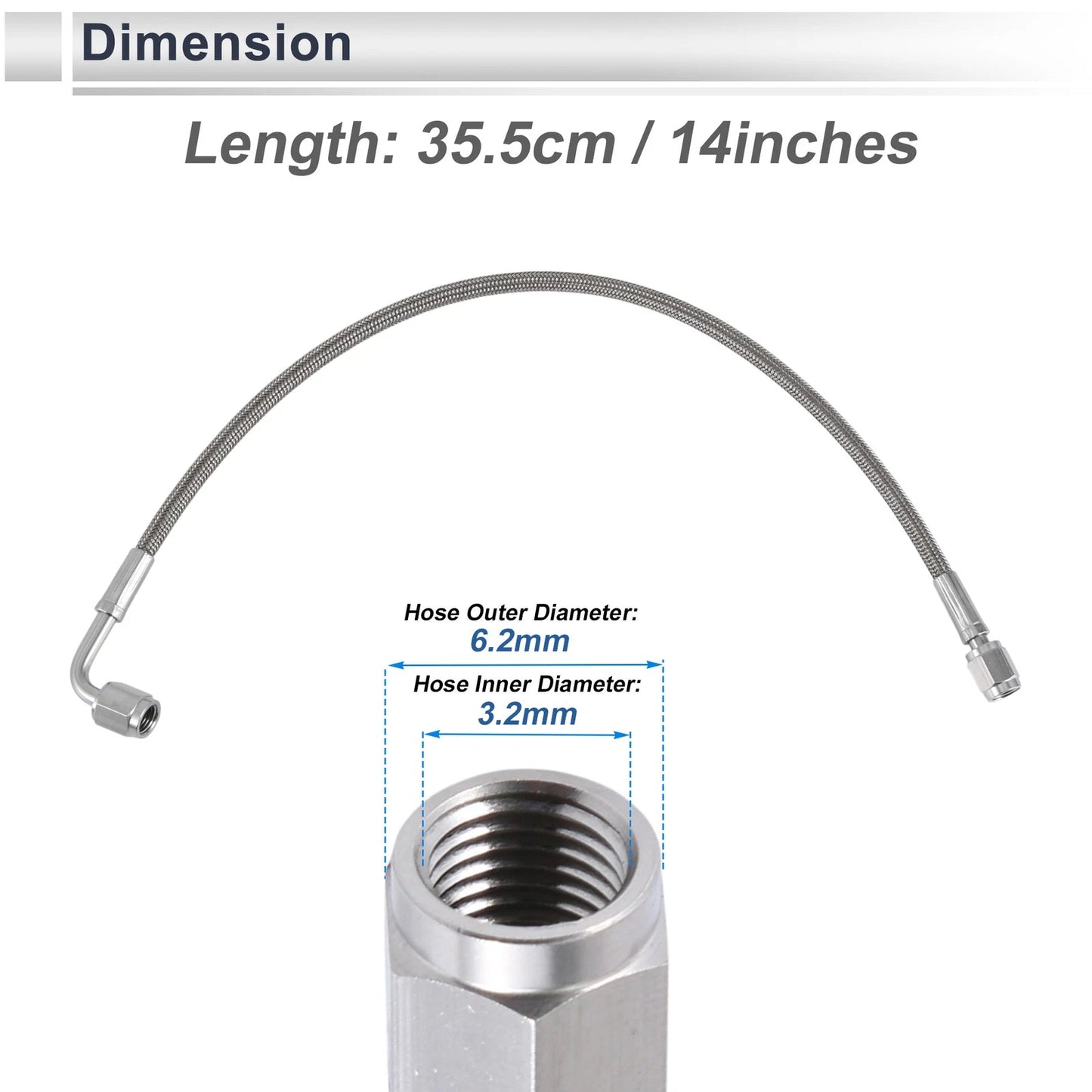 AN-3 Turbo Oil Feed Line Kit for Universal Applications (1.16ft)