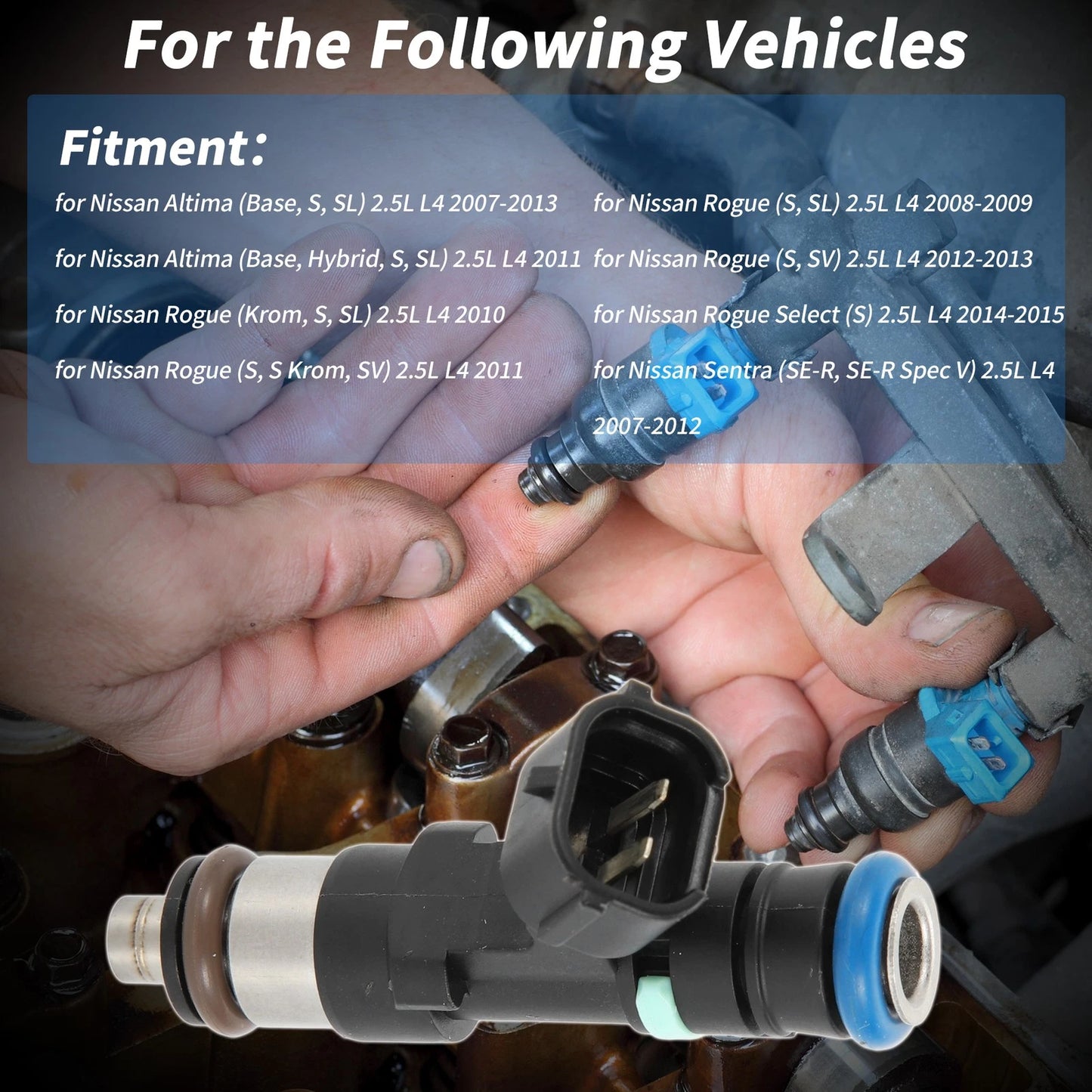 1 Pc Fuel Injector No.FJ1020/16600JA000 for Nissan Altima 2.5L L4 (2007–2013)