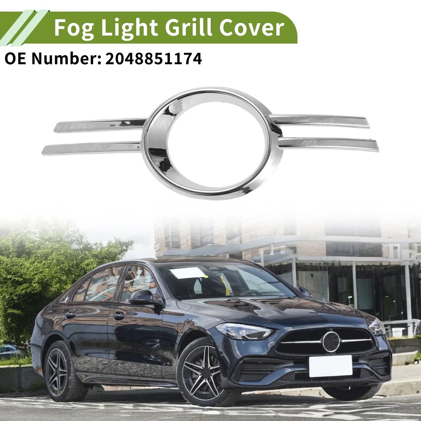 Front Left Fog Light Grill for Mercedes-Benz C-Class (2007-2011)