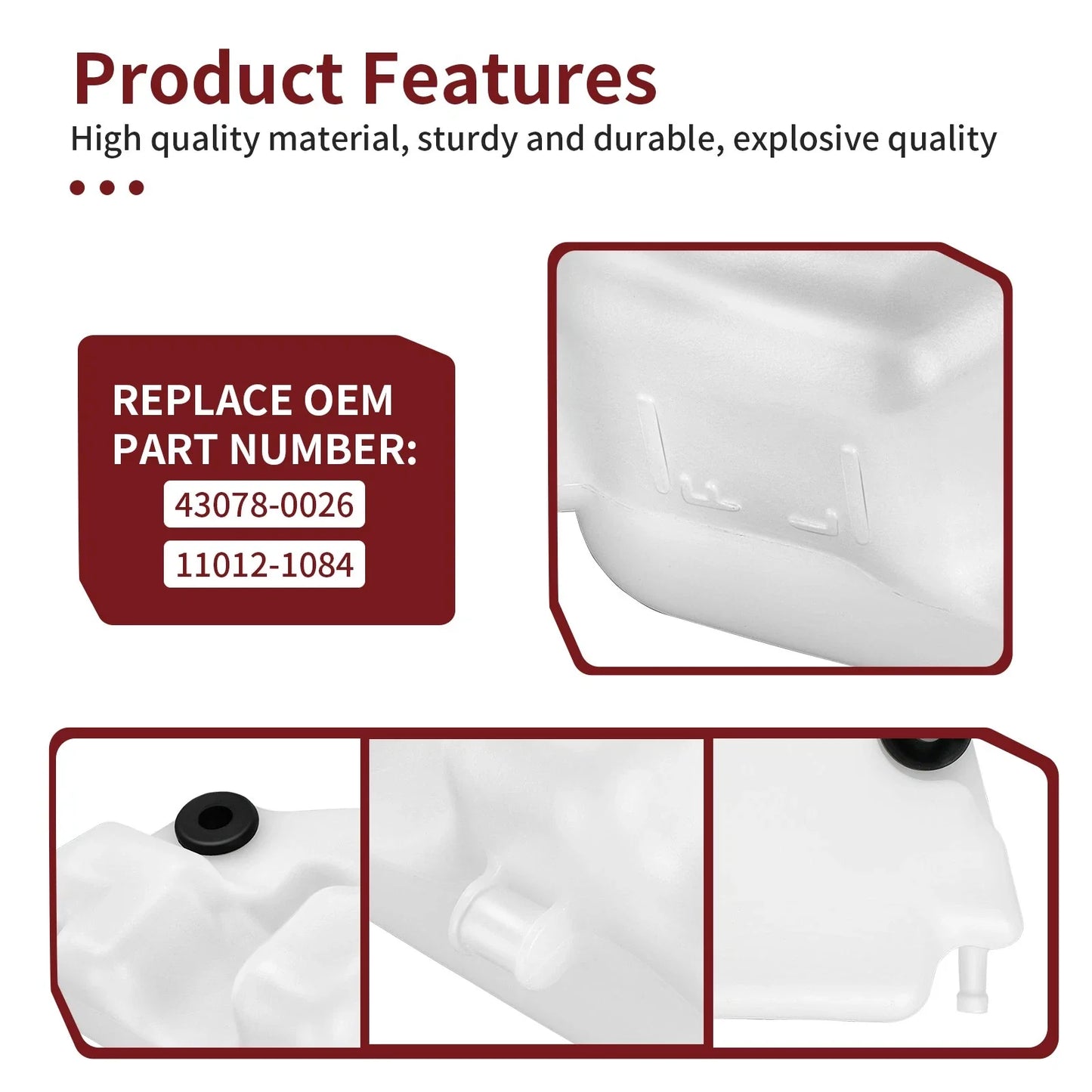 Coolant Tank Bottle W/ Caps for Kawasaki Ninja ZX-10R ZX1000D (2006–2007)