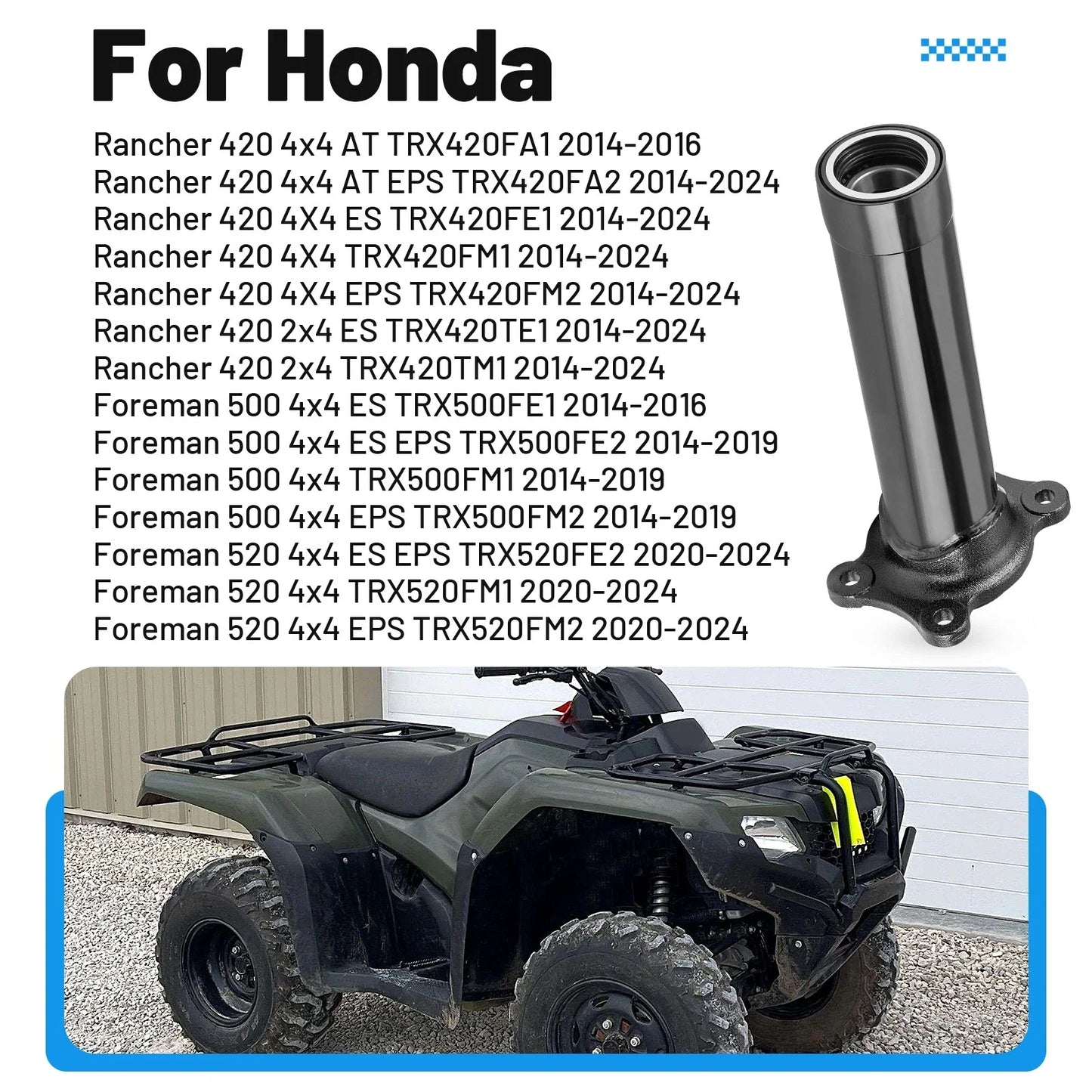 Left Axle Housing Pipe for Honda Rancher TRX420 TRX500 TRX520(2014-2024)