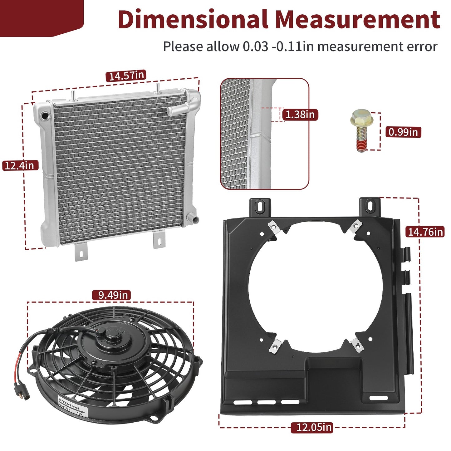Radiator and Cooling Fan Shroud Kit for Polaris Sportsman 400 500 (2000–2004)