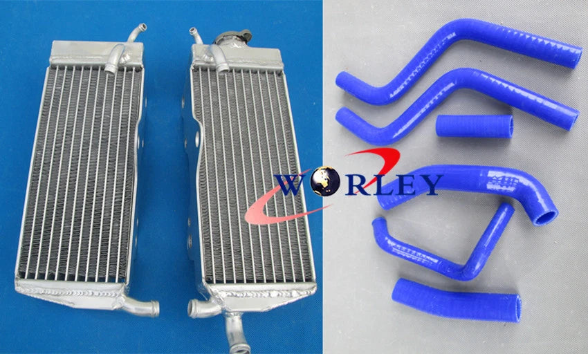 Aluminum Radiator with Blue Hoses for Honda CR250R (1988–1989)
