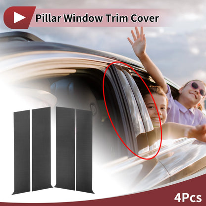 Set of 4 Car Door Pillar Window Trim for Toyota Tundra (2023–2024) Carbon Fiber