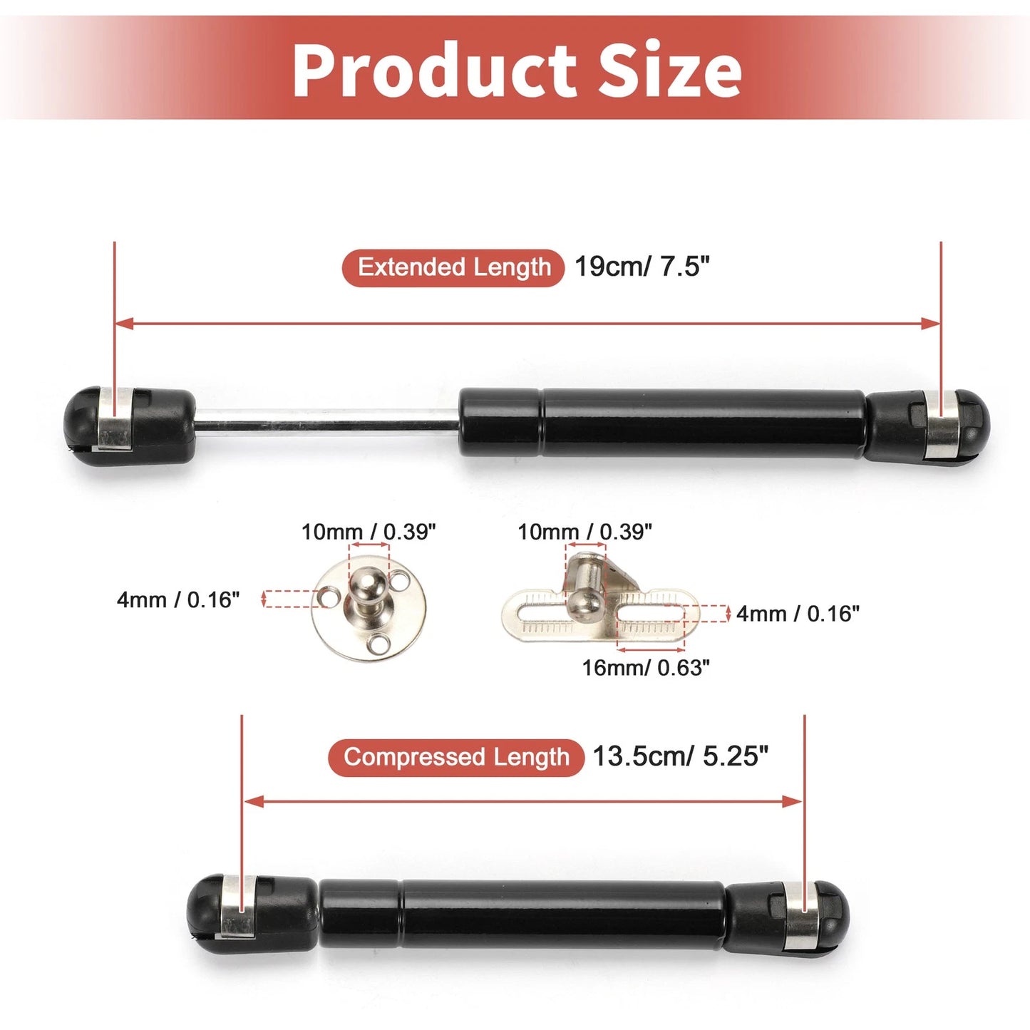 Set of 2 Lift Supports Struts Shocks Gas Spring for RV Car (7.5 inch, 30Lbs)