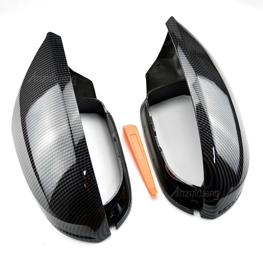 Carbon Fiber Style Side Wing Mirror Caps Covers for Audi A6/S6 C7 (2012–2018)