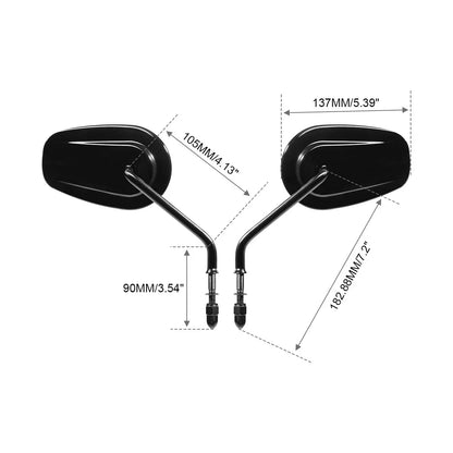 Black Teardrop Rearview Mirrors for Harley Softail Deluxe Fat Boy Dyna FXDL