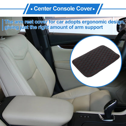 Armrest Box Pad for Vehicle (11.81"x7.8", Diamond Pattern, Black)